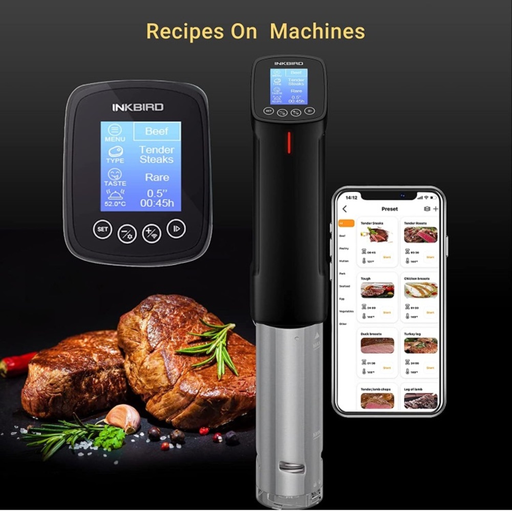 (1690) Inkbird Sous Vide Precision Cooker, 1000 Watts WIFI Sous Vide Machine New